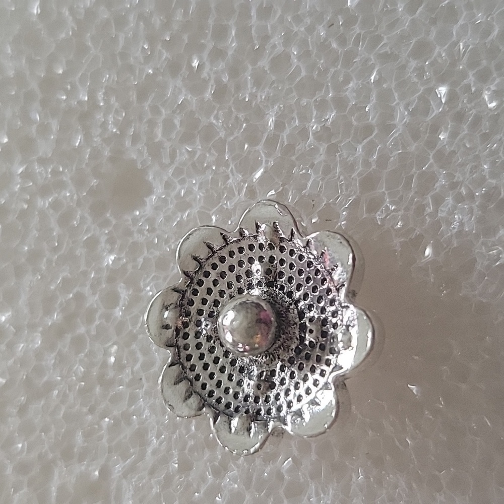 Pink flower Ginger Snap Button Rhinestone 18MM - Picture 2 of 2
